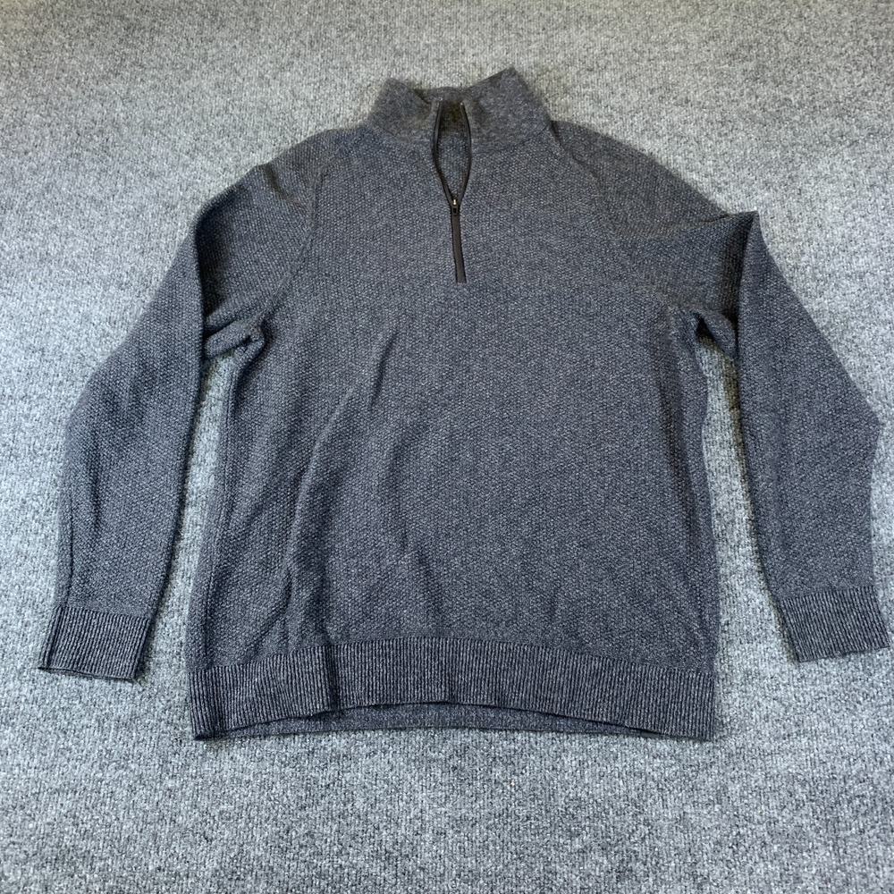 Lululemon Sweater Mens Medium Gray Knit Raglan Sleeve Mock Neck Quarter Zip